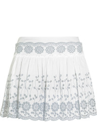 See by Chloe See By Chlo Broderie Anglaise Cotton Mini Skirt White
