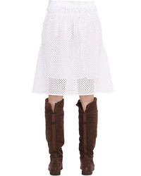 See by Chloe Cotton Blend Eyelet Skirt