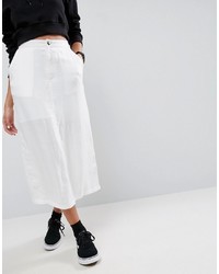 Asos Twill Midi Skirt With Pockets