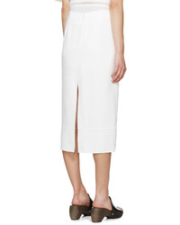 Chloé White Cady Slit Skirt