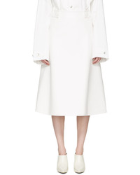 Marni White Faux Leather Skirt