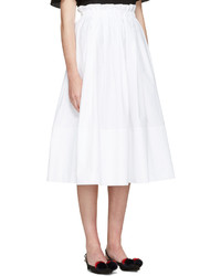 Fendi White Poplin Skirt