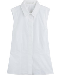 Victoria Beckham Denim Sleeveless Cotton Shirt