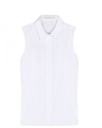 Victoria Beckham Denim Sleeveless Cotton Shirt