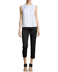 J Brand Ready To Wear Sleeveless Concealed Placket Blouse White