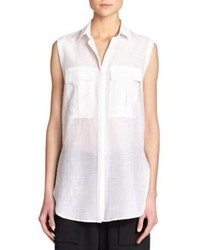 Helmut Lang Sleeveless Cotton Silk Shirt