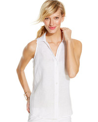 INC International Concepts Sleeveless Linen Shirt