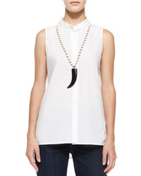 Eileen Fisher Sleeveless Organic Cotton Shirt Petite