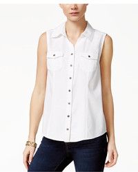 Style&co. Style Co Sleeveless Denim Shirt Only At Macys