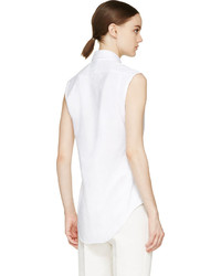 Thom Browne White Sleeveless Oxford Shirt