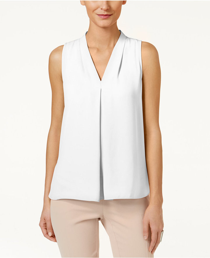 Vince Camuto Inverted Pleat Blouse Created For Macys, $40 | Macy's ...