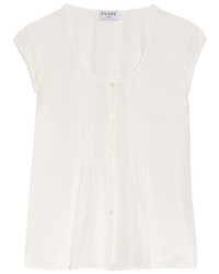Frame Le Victorian Pintucked Voile Top White