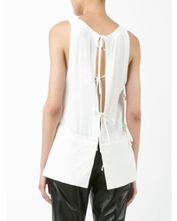 Hache Sleeveless Tie Blouse