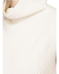 Vince Directional Rib Wool Cashmere Sleeveless Turtleneck Sweater