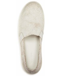 Vince Blair Crackled Leather Slip On Sneakers