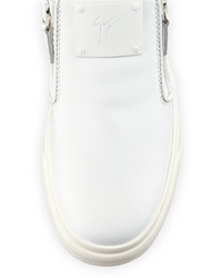 Giuseppe Zanotti Leather Slip On Sneaker White