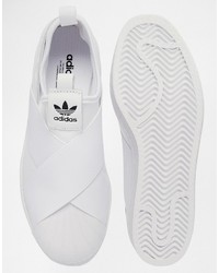 adidas Originals Superstar Slip On White Sneakers