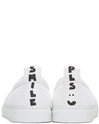 Joshua Sanders White Smile Slip On Sneakers
