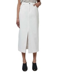 White Slit Midi Skirt
