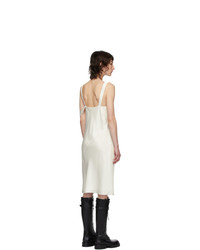 Helmut Lang White Double Satin Sash Dress