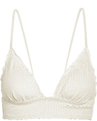 Vix Helen Snake Effect Triangle Bikini Top Off White