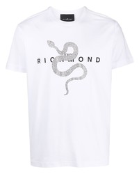 John Richmond Snake Logo Print T Shirt