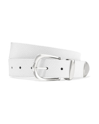 White Snake Leather Belt