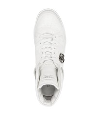 Roberto Cavalli Mirror Snake Logo High Top Sneakers