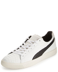 Puma Clyde Mii Snakeskin Textured Low Top Sneaker White