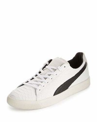 Puma Clyde Mii Snakeskin Textured Low Top Sneaker White