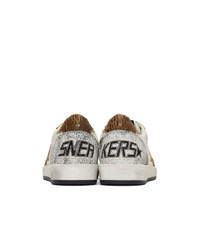 Golden Goose White And Brown Snake B Sneakers