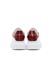 Alexander McQueen White And Red Python Oversized Sneakers