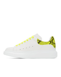 Alexander McQueen White And Yellow Snake Oversized Sneakers