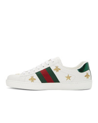 Gucci White Bee And Star New Ace Sneakers