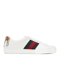 Gucci White Tiger Ace Sneakers