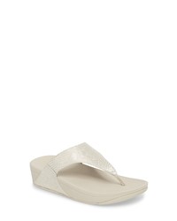 White Snake Leather Thong Sandals