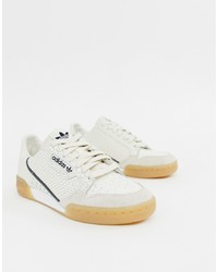adidas Originals Continental 80 Trainers In White Snakeskin With Gum Sole