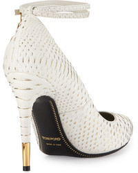 Tom Ford Python Ankle Lock 105mm Pump Chalkgold