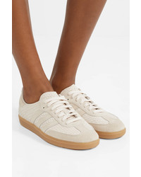 adidas Originals Samba Suede Trimmed Snake Effect Leather Sneakers