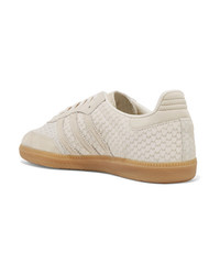 adidas Originals Samba Suede Trimmed Snake Effect Leather Sneakers, $60 |  NET-A-PORTER.COM | Lookastic