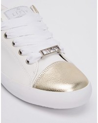 Lipsy Alissa White Gold Sneaker Sneakers