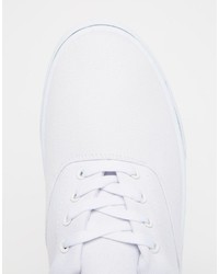 Asos Brand Lace Up Sneakers In White