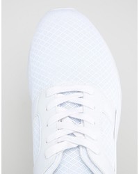 Asos Brand Sneakers In White Mesh With Rubber Panels