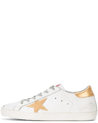 Golden Goose Deluxe Brand White Gold Superstar Sneakers