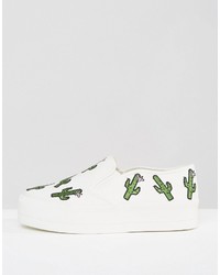 Asos Desert Wide Fit Cactus Patch Sneakers