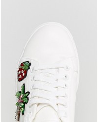 Asos Diamond Wide Fit Patched Sneaker