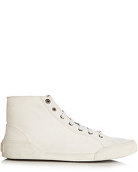 Lanvin Distressed High Top Canvas Trainers