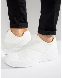 Armani Jeans Elastic Runner Sneakers In White
