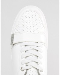 Versace Jeans Strap Sneakers In White