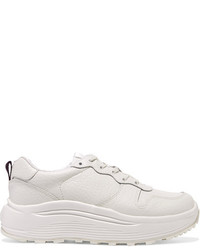 Eytys Jet Tumbled Textured Leather Sneakers White